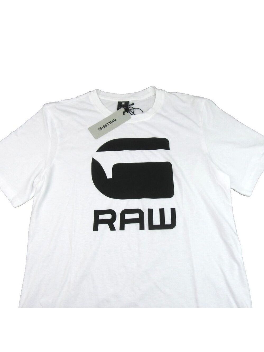 G-Star Raw White Graphic Logo Short Sleeve T-Shirt Men's Size Medium Tee NEW